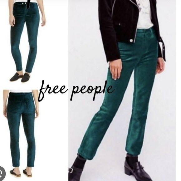 😎Free People deep teal velvet pant - Picture 13 of 13